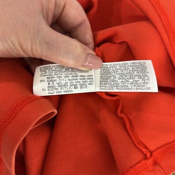 Zara Cotton Blend Sleeveless Stretch Midi Dress In Orange Red Size L - Picture 5 of 9